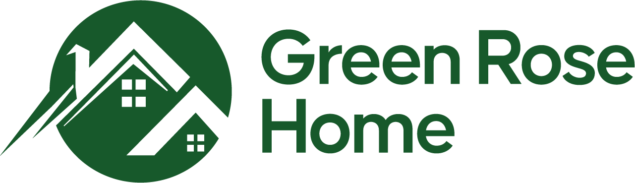 green rose home construction company logo